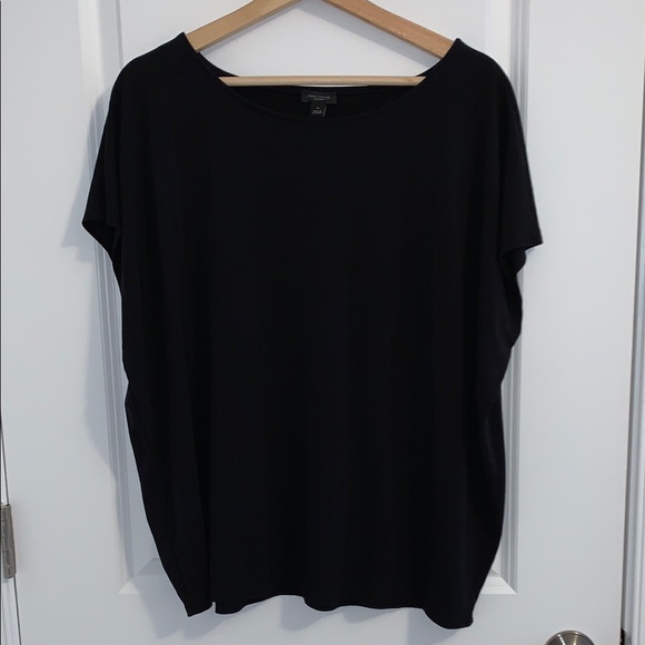 Ann Taylor Factory Women's Black Wedge Top. Cap sleeve. Size XL - Picture 1 of 4